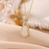 Collar Colgante de Ágata Calabaza de Plata de Ley S925 Yiluyin Nuevo Estilo Chino Fortuna y Prosperidad Cadena para Clavícula Conjunto de Collares de Plata para el Trabajo