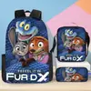 Mochila Escolar Transfronteriza Zootopia 2 para Niños, Bolso Cruzado de Dibujos Animados, Estuche Sencillo para Niños, Set de Tres Piezas, Venta al por Mayor a partir de una Pieza