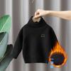 Camiseta básica de cuello alto para niños Otoño e Invierno 2025 Tejido de punto de terciopelo suave y ceroso para niños Bebé Invierno Tejido de punto de terciopelo