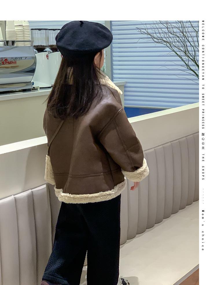 女童加绒皮衣2023秋冬详情图22