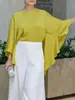 25 Ropa de Mujer de Comercio Exterior Transfronterizo Europeo y Americano, Elegante y a la Moda, Camisas Casuales de Corte Holgado con Mangas Irregulares