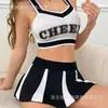 Conjunto de Uniforme de Porrista Europeo y Americano Transfronterizo para Adultos Cheer Sexy Atuendo de Performance de Fútbol Disfraz de Baile para Mujeres Diversión de Verano