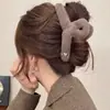 Otoño/Invierno 2026 Pinza Grande de Peluche de Alta Gama Forma de Corazón con Pedrería Pinza para el Cabello de Pelo de Visón para la Parte Trasera de la Cabeza de las Mujeres