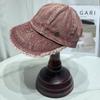 Sombrero de pescador de mezclilla lavado desgastado retro para mujer primavera y verano versátil para hacer que la cara se vea pequeña, protección solar, cubierta, sombrero de cubeta, sombrero para el sol