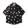 Camisa Floral Hawaiana de Manga Corta para Hombre, Holgada y Versátil, de Verano, Estilo Hong Kong, Marca de Moda de Hong Kong, Top Casual Atractivo
