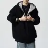 Coleção Primavera/Outono 2026: Moletom Cardigan com Capuz Masculino com Zíperes Duplos, Estilo Retro Americano, Silhueta Simples, Peça de Roupa Casual de Caimento Solto
