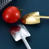 Pala-cuchara creativa de acero inoxidable, cuchara de postre dorada, cuchara de sandía de moda, cuchara para ensalada de frutas, vajilla, cuchara para servir