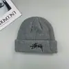 Gorros de Lana de Moda Hip-Hop Unisex Stussy Otoño e Invierno Bordado de Letras Moda Urbana Versátiles Gorros