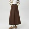 Falda de Pana para Mujer, Nueva Falda Acampanada de Longitud Media Adelgazante Vintage Otoño/Invierno
