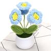 Flor de lã 3 lírio-do-vale em vaso pequenos ornamentos decorativos flor artificial de crochê em vaso acessórios para casa presente atacado