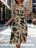 Bai Fen Zhi Yi Amazon 2024 Nueva Ropa de Verano Europea y Americana para Mujer Camisa Transfronteriza Vestido con Estampado Floral