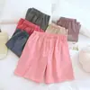 Pantalones Cortos de Algodón Puro, Pantalones de Pijama para Mujer, Pantalones Finos de Algodón Lavado de Verano para Casa, Pantalones de Playa Simples de Algodón Puro Talla Grande Que Se Pueden Usar Afuera