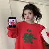 2025 Año del Serpiente Nochevieja Mejor Amiga Hermanas Atuendo Otoño Invierno Estilo Coreano Sudadera Cuello Redondo Mujer Nuevo Año Zodiaco Año Pareja Tops