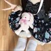 Personaje secundario Chica japonesa linda calcetines lindos estampados primavera y verano delgados seda negra subcultura calcetines hasta la rodilla medias jk seda blanca