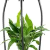 Soporte para plantas interior y exterior de 2 niveles de 27 pulgadas (aproximadamente 68.6 cm) maceta alta de metal maceta para flores