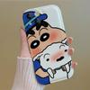 Crayon Shin-Chan Funda para Teléfono Móvil Iphone14 Apple 13 Dibujo Animado Anticaída Adecuado para Apple 15 Todo Incluido Xr Pareja Anticaída