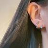 Aretes de Mariposa de Zirconia con Sentido de Diseño de Nicho para Mujer, Estilo Coreano Retro Personalizado Simple Combinable Elegante Moda Aretes
