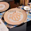 H Lujo Ligero Retro Serie Carruaje Dorado Hermes Vajilla de Porcelana Fina Juego de 41 Piezas Regalo Ideal para Inauguración de Casa