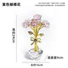 Luz de Rosa de Cristal Lujo Ligero Flor de Rosa Giratoria Artesanía Decoración de Mesa de Oficina Boda Decoración de Rosa de Mano