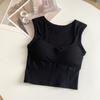 Chaleco interior de color sólido de corte bajo para mujer, estilo coreano, nuevo de otoño, ajustado, con espalda de tubo, para uso exterior, con pecho envuelto a la moda