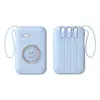 Batería Externa Linda con Forma de Mascota de Dibujos Animados con Cable, Gran Capacidad de 20,000 mAh, Adecuada para Xiaomi, Fuente de Alimentación Móvil Compacta y Portátil