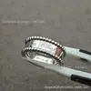 Anel Kaleidoscópio Família Fan para Mulheres, Réplica Kaleidoscópio Luxo Leve Ouro Rosa Ouro Branco Versão Alta Anel Nicho Trevo de Quatro Folhas