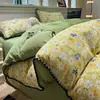 Juego de ropa de cama de cuatro piezas de hilo de algodón puro de grado A para maternidad e infantil, ultrasuave, apto para dormir sin ropa, juego de tres piezas para dormitorio de estudiante