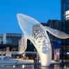 Fabricante de esculturas de animais grandes em aço inoxidável para paisagens externas, espelho geométrico, cidade, paisagem quadrada, beleza, Chen Decora