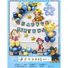 Traje de globos de cumpleaños transfronterizo para niños, decoración de tela para pared de fondo de fiesta de un año, suministros, accesorios para fotos, niños y niñas