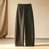 Calça Tesouro de Outono: cintura alta, modelador e que valoriza a silhueta, feito de algodão macio com um caimento elegante, calça casual versátil de perna larga para mulheres