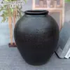 Jarrón de Cerámica Estilo Wabi-Sabi Retro Americano, Jarrón de Cerámica Rústica para Flores Secas, Adorno Vintage Inspirado en Zen Hecho a Mano para Exhibir en una Repisa