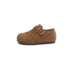 Zapatos Pequeños de Cuero Estilo Coreano para Niñas 2026 Otoño Nuevo Estilo Suela Suave Transpirables Zapatos de Princesa para Niños Cálidos con Más Terciopelo Zapatos para Bebé
