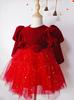 Vestido de cumpleaños para niña color vino tinto, vestido de princesa con lentejuelas y malla, vestido tutú infantil de estilo occidental, vestido para niña de las flores