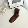 Nuevos Calcetines Holgados de Rayas Verticales de Otoño Calcetines de Pantorrilla de Alta Gama Estilo Japonés para Mujer con Botas Calcetines Largos Blancos JK para Mujer