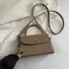 Bolsa Pequena Lisa de Alta Qualidade Feminina 2025 Nova de Nicho Bolsa de Mão em Couro Macio Versátil de Ombro Único Transversal Pequena Quadrada para Mulheres