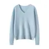 Suéter de Cachemira Pura de Alta Gama Listo para Usar para Mujer, Suéter de Punto Cálido para Otoño e Invierno, Cuello en V, Suéter Básico Elegante y que Favorece la Figura