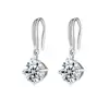 Pendientes de botón de plata de ley S925 con moissanita de un quilate, pendientes clásicos de zirconia con cuatro garras, diseño de nicho de moda versátil de lujo ligero