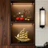 Nuevo juego de decoración de regalo estilo chino: "Que todos tus deseos se hagan realidad" adornos de calabaza y caqui para sala de estar del hogar, mueble de vino y estante de exhibición