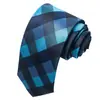 Nova série azul de primavera e verão gravata masculina estilo britânico moda executiva jacquard tingido em fio gravata manual atacado