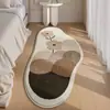 Novo tapete longo floral minimalista da Amazon, tapete de pelúcia para cabeceira de quarto, tapete refrescante para pés de sala de estar, tapete para bay window amigo da pele