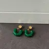 Pendientes Irregulares Trenzados Color Macarrón Moda Casual Lujo Ligero Pendientes Colgantes Forma de C Esmalte Glaseado Accesorios para Ropa
