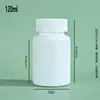 Suministro Directo de Fábrica Sección de Bambú Blanco Botella Plástico PET Botella Vacía Portátil Botella Pequeña para Medicamentos Botella de Empaque Sólido Gran Cantidad Buen Precio