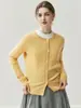 Cardigan Suéter Feminino Clássico Gola Redonda Raglan 100% Caxemira Pura Tricotado Peça Externa Estilo Simples Efeito Emagrecedor Suéter Base
