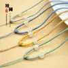Colar Gargantilha Ajustável de Ouro Envolto Feito à Mão de Alta Qualidade Cordão Pingente de Jade Dourado Corda de Joia para Homens e Mulheres