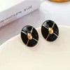 Vintage vintage estilo Hong Kong lujo ligero nicho textura esmalte de goteo esmalte pin de plata 925 pendientes al por mayor nuevos pendientes para mujer
