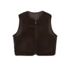 Exportación al por mayor Ropa de mujer Otoño e Invierno 2025 Estilo Europeo y Americano Cuello redondo Sin mangas Bolsillo con solapa Pantalones Decorados con Chaleco Chaqueta de forro polar Gama Alta
