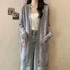 Cardigan de tricô novo para outono e inverno, modelo soltinho, comprimento médio, para mulheres plus size, estilo casual, casaco suéter xale para senhoras plus size