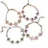Pulsera Retro Francesa Colorida con Pedrería Dopamina Pulsera de Lujo Ligero con Sensación de Alta Gama Estilo Corte Retro Joyería de Mano de Nicho para Mujeres