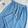 Calça Wide Leg Qianqian para Mulheres 2026 Verão Novo Estilo Calça de Seda Gelo Fluida Fina Reta Estreita Casual Calça Feminina