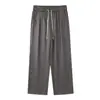 Pantalones casuales de lino para hombre de marca de tendencia transfronteriza, estilo nuevo de otoño, corte holgado, con caída, cintura elástica con cordón, pantalones largos